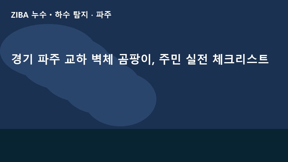 경기 파주 교하 벽체 곰팡이, 주민 실전 체크리스트