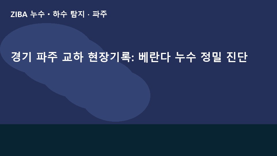 경기 파주 교하 현장기록: 베란다 누수 정밀 진단